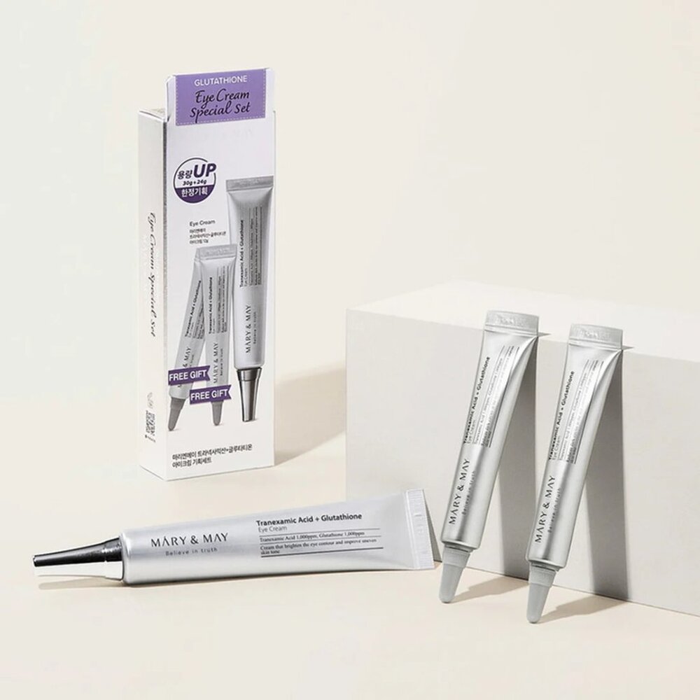 Mary&May Glutathione Eye Cream Set–3-in-1 Anti-Dark Circle, Puffy Eyes&Fine line